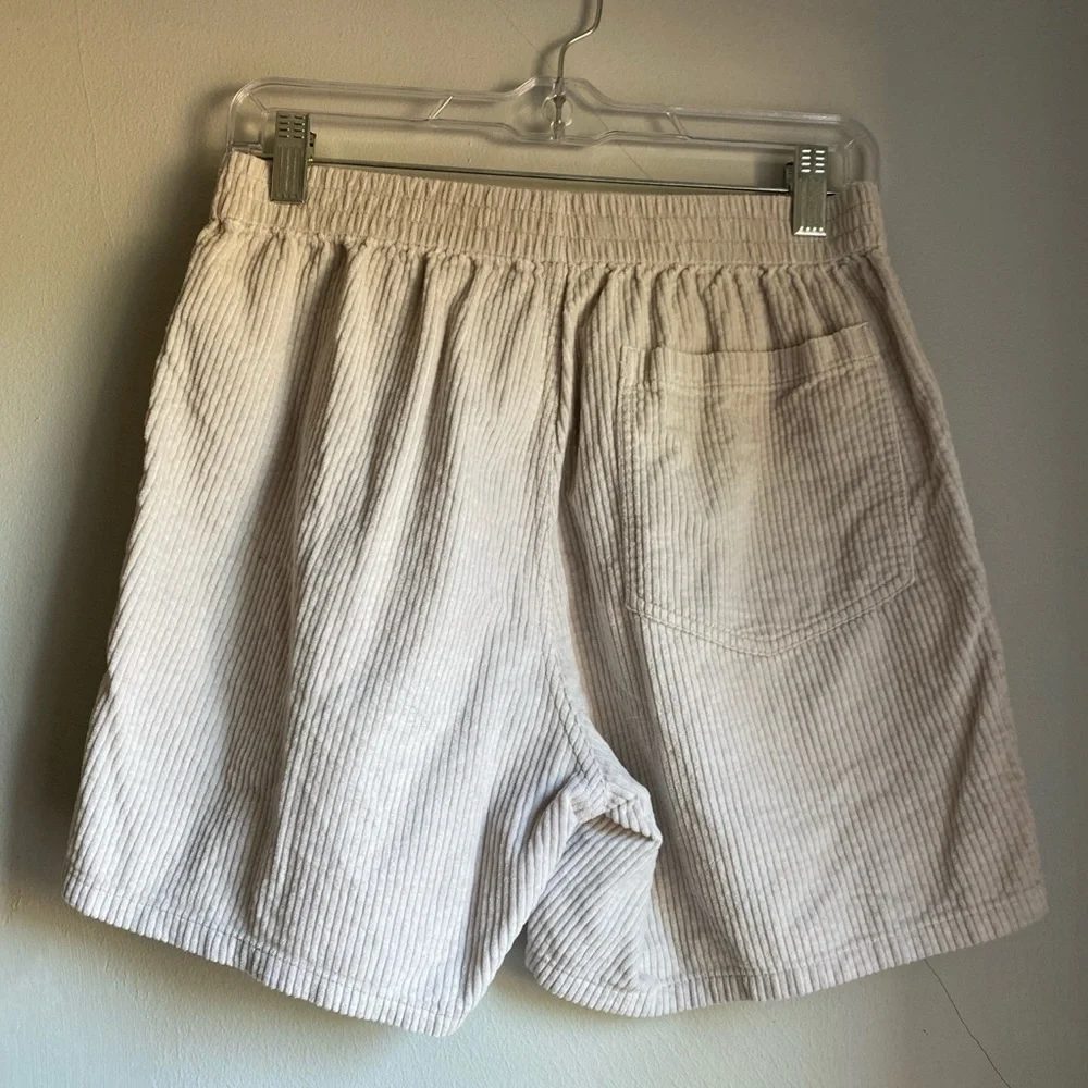 Madewell Corduroy Elastic-Waist Shorts - Cream